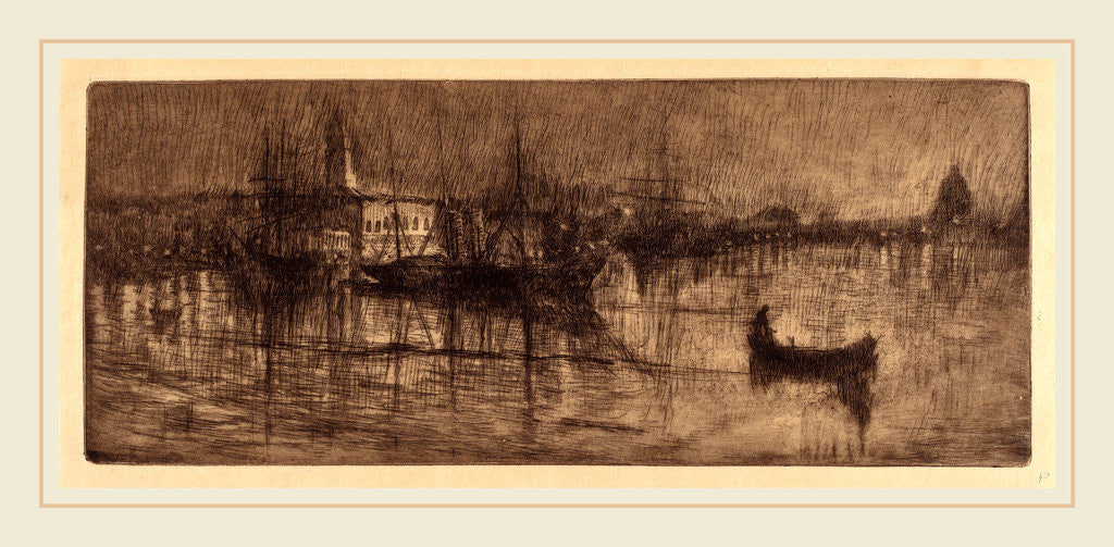 Detail of A Wet Evening in Venice by Otto Henry Bacher