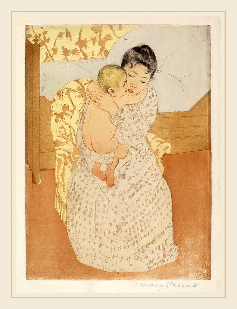 Detail of Maternal Caress by Mary Cassatt