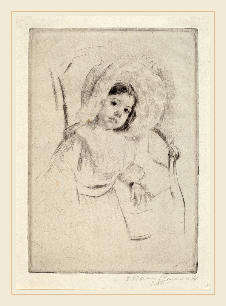 Detail of Margot in a Floppy Bonnet Leaning against a Chair by Mary Cassatt