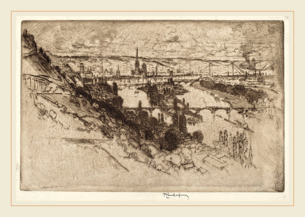 Detail of Rouen, from Bon Secours by Joseph Pennell