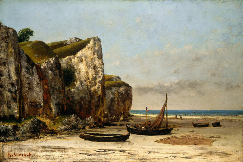 Detail of Beach in Normandy by Gustave Courbet