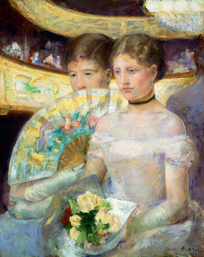 Detail of The Loge, 1882 by Mary Cassatt