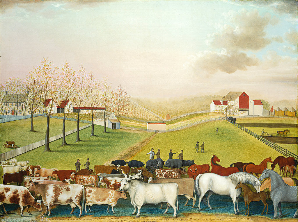 Detail of The Cornell Farm, 1848 by Edward Hicks