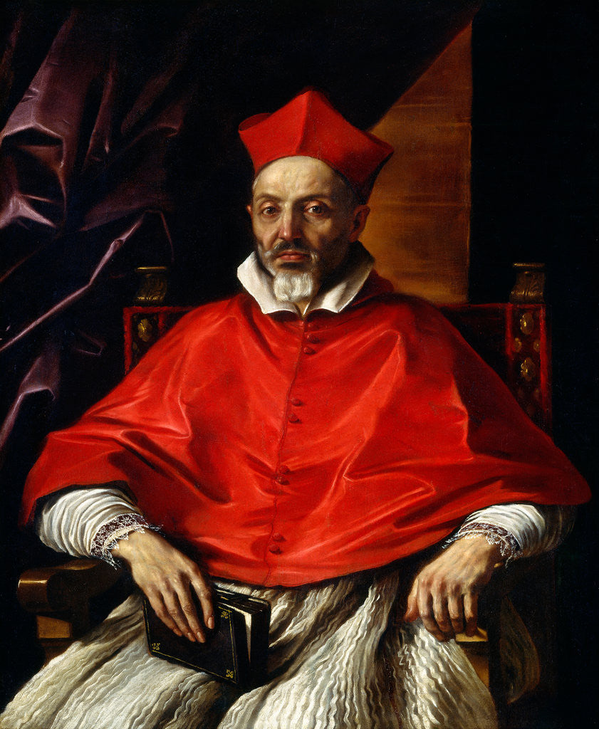 Detail of called Guercino, Cardinal Francesco Cennini by Giovanni Francesco Barbieri