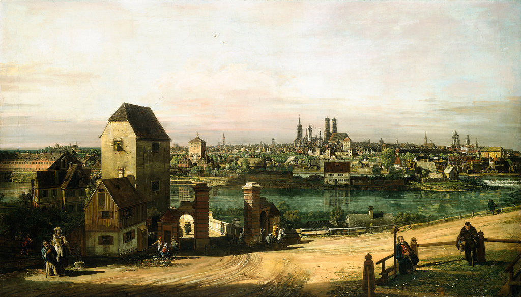 Detail of View of Munich, c. 1761 by Bernardo Bellotto and Workshop