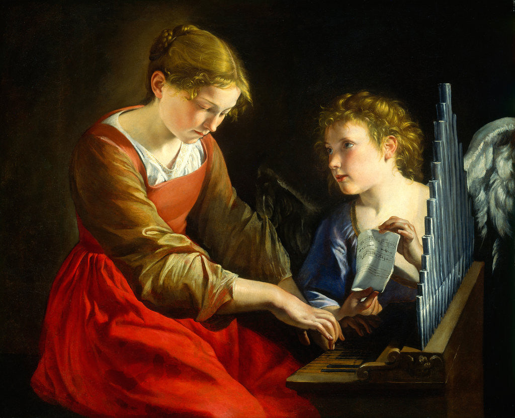 Detail of Saint Cecilia and an Angel by Orazio Gentileschi and Giovanni Lanfranco