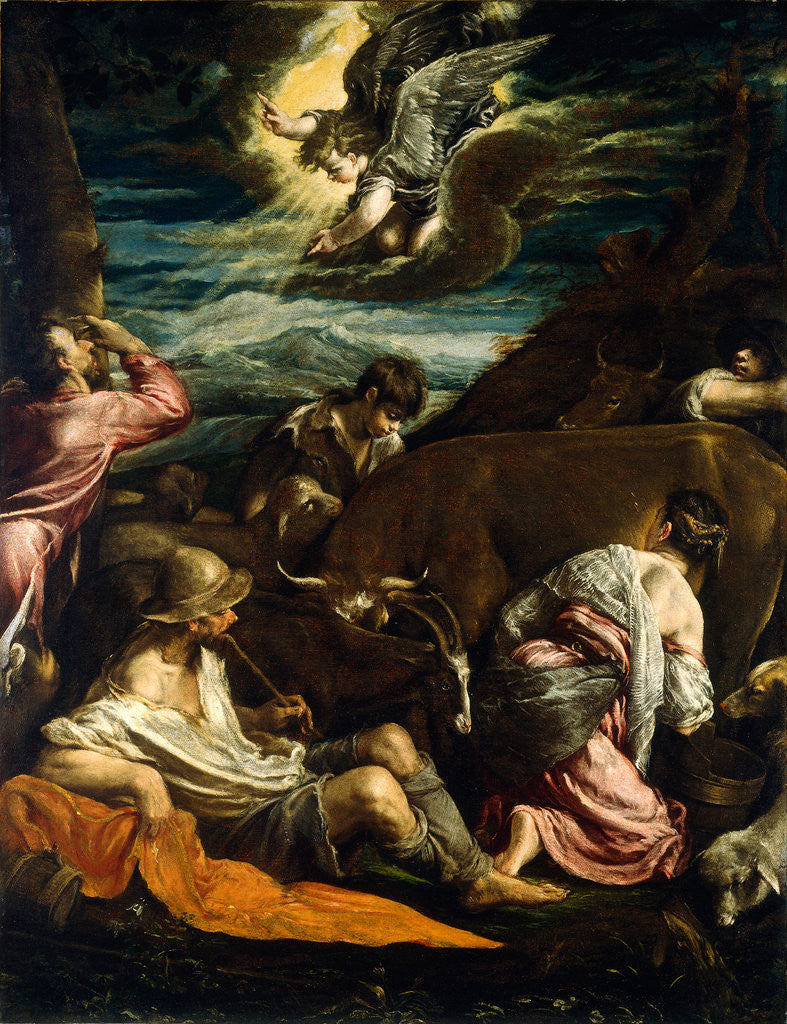 Detail of The Annunciation to the Shepherds by Jacopo Bassano
