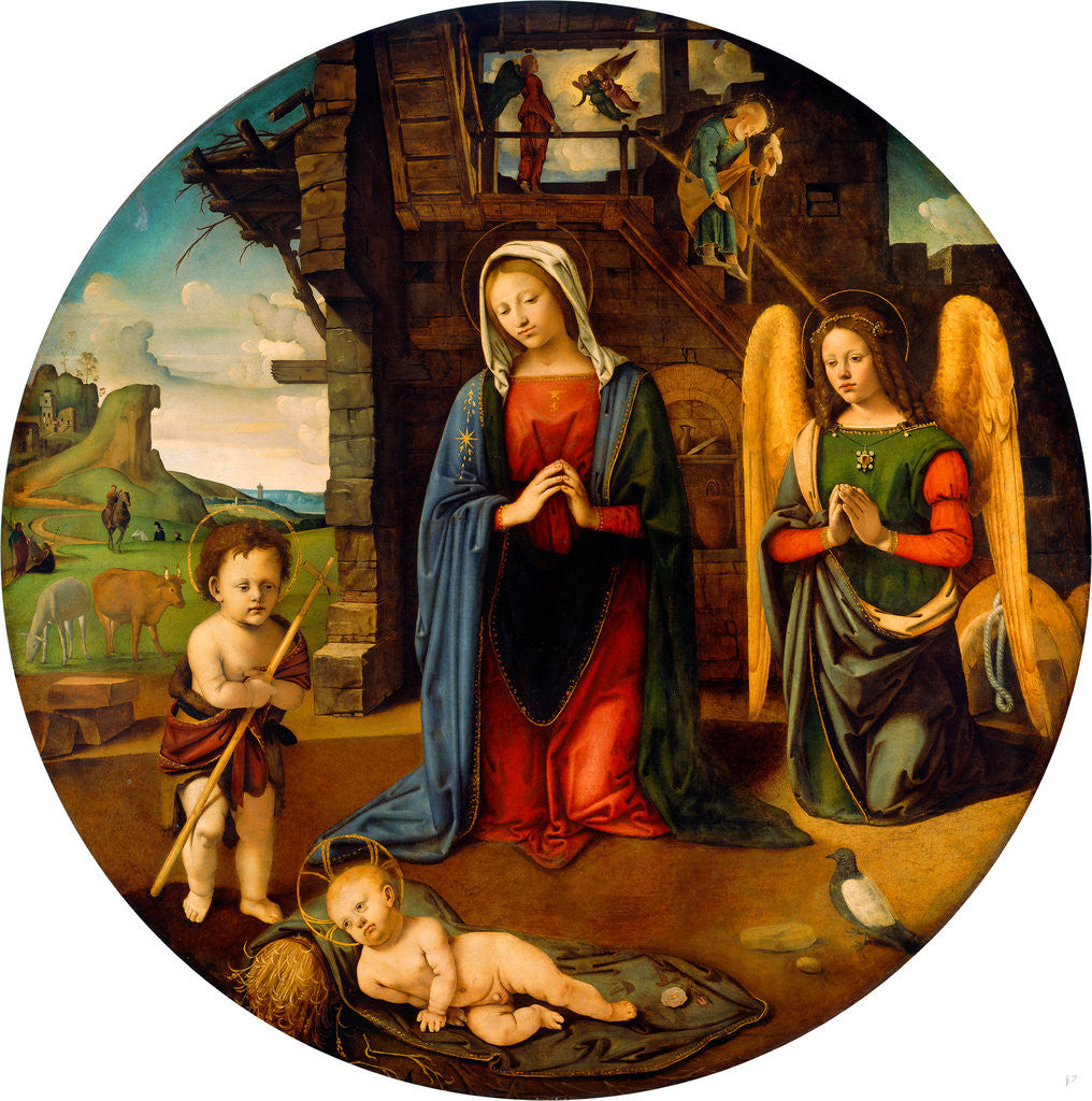 Detail of The Nativity with the Infant Saint John by Piero di Cosimo