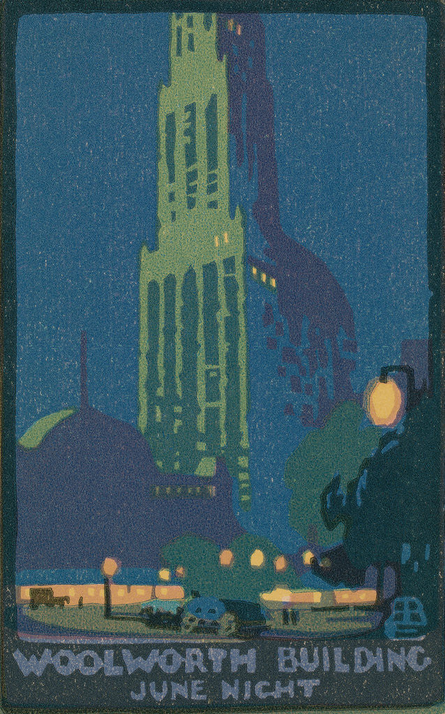 Detail of Woolworth Building June Night by Rachael Robinson Elmer