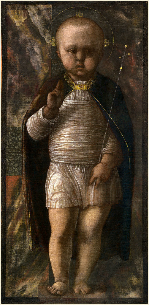 Detail of Italian, The Infant Savior, c. 1460, tempera on canvas by Andrea Mantegna