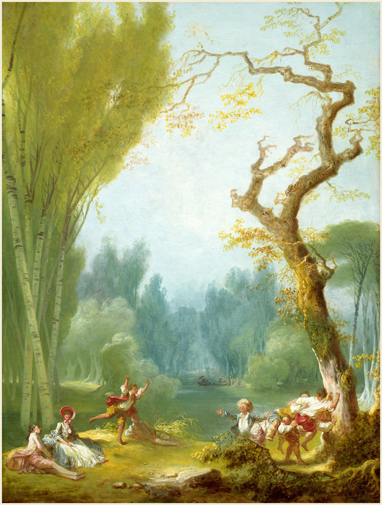 Detail of A Game of Horse and Rider by Jean-Honoré Fragonard