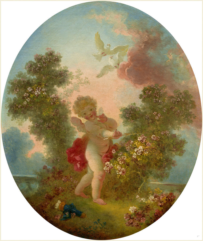 Detail of Love the Sentinel by Jean-Honoré Fragonard