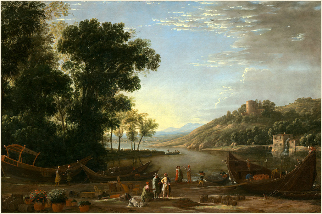 Landscape with Merchants, c. 1629 by Claude Lorrain