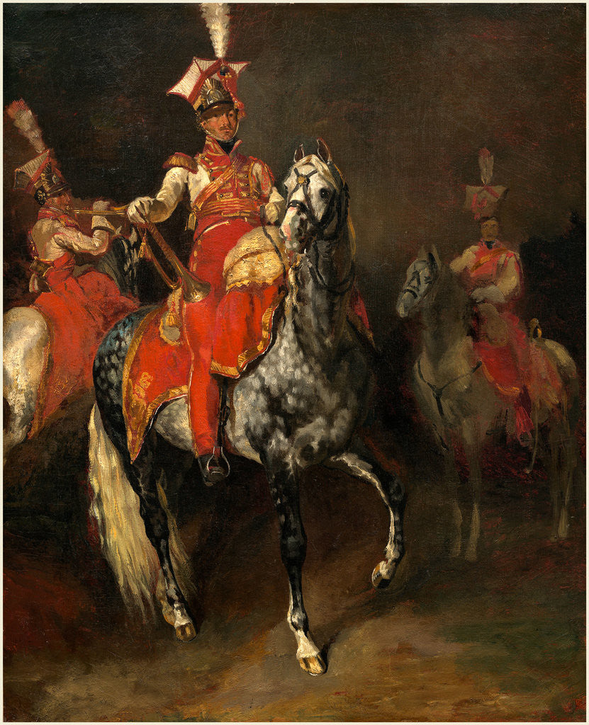 Detail of Mounted Trumpeters of Napoleon's Imperial Guard by Théodore Gericault