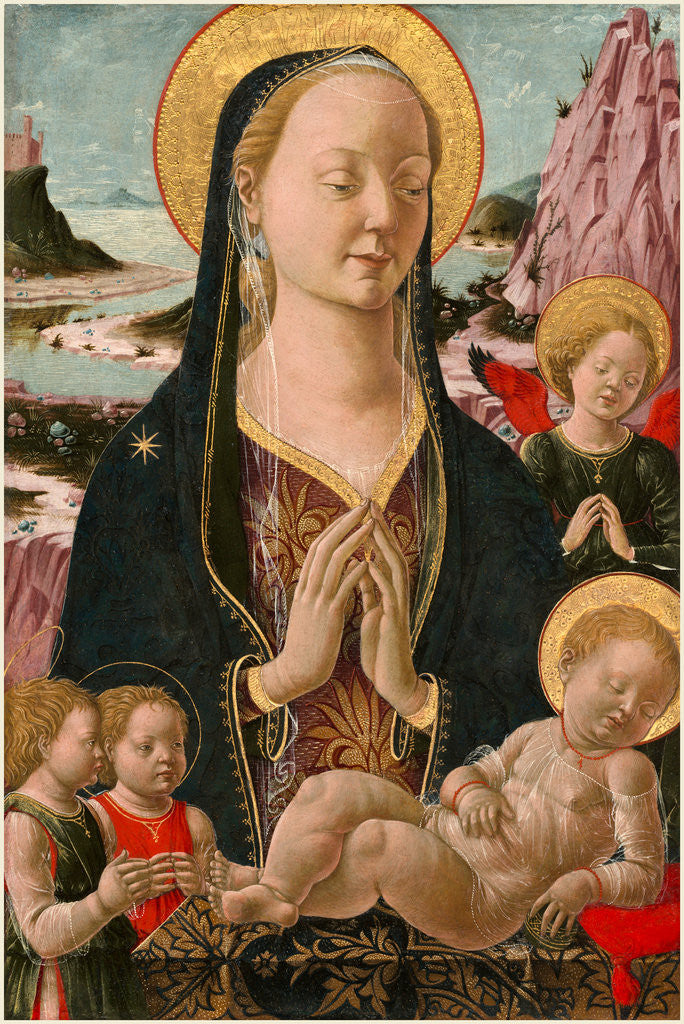 Detail of Madonna and Child with Angels by Anonymous