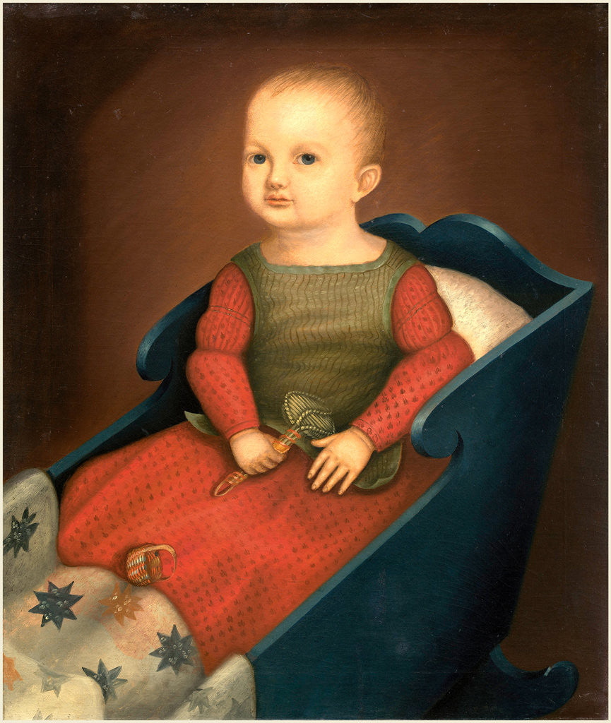 Detail of Baby in Blue Cradle, c. 1840 by Anonymous