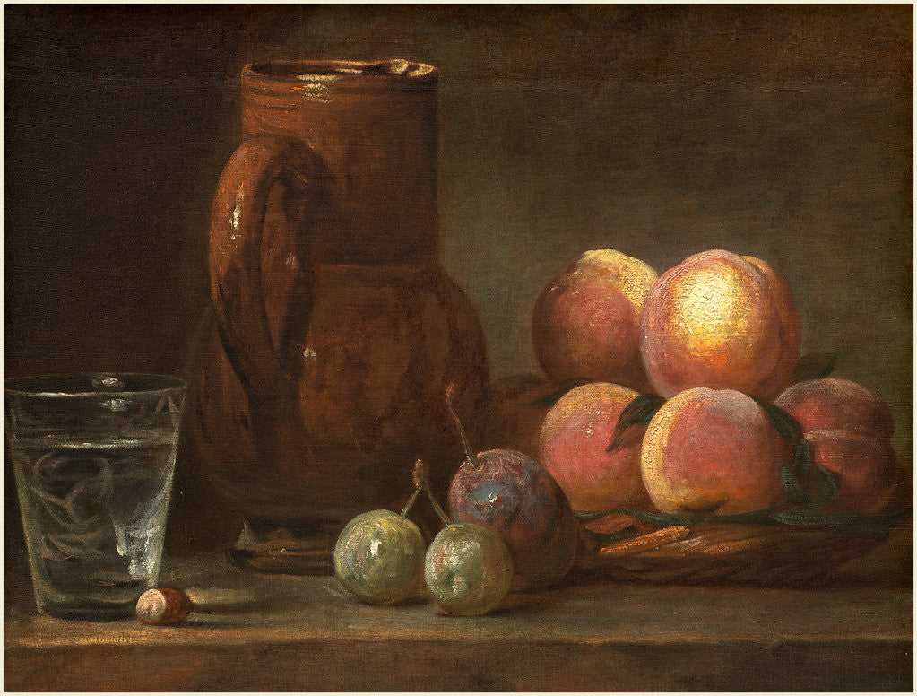 Detail of Fruit, Jug, and a Glass by Jean Siméon Chardin