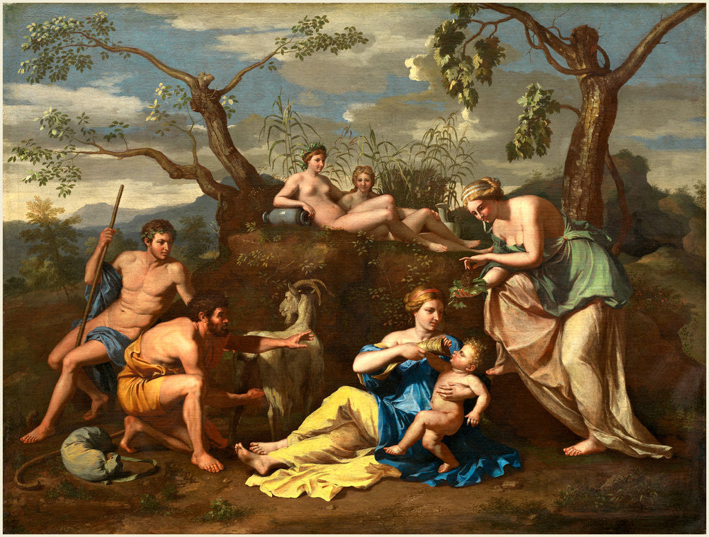 Detail of Nymphs Feeding the Child Jupiter, c. 1650 by Follower of Nicolas Poussin
