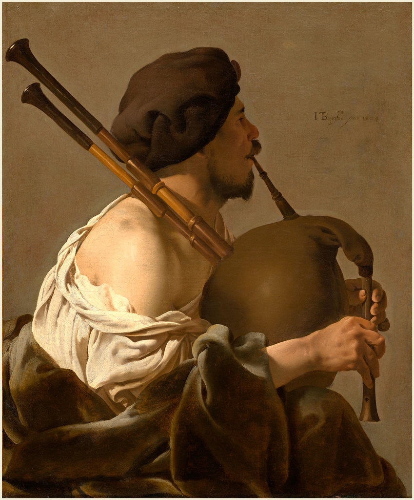 Detail of Dutch, Bagpipe Player, 1624 by Hendrick ter Brugghen