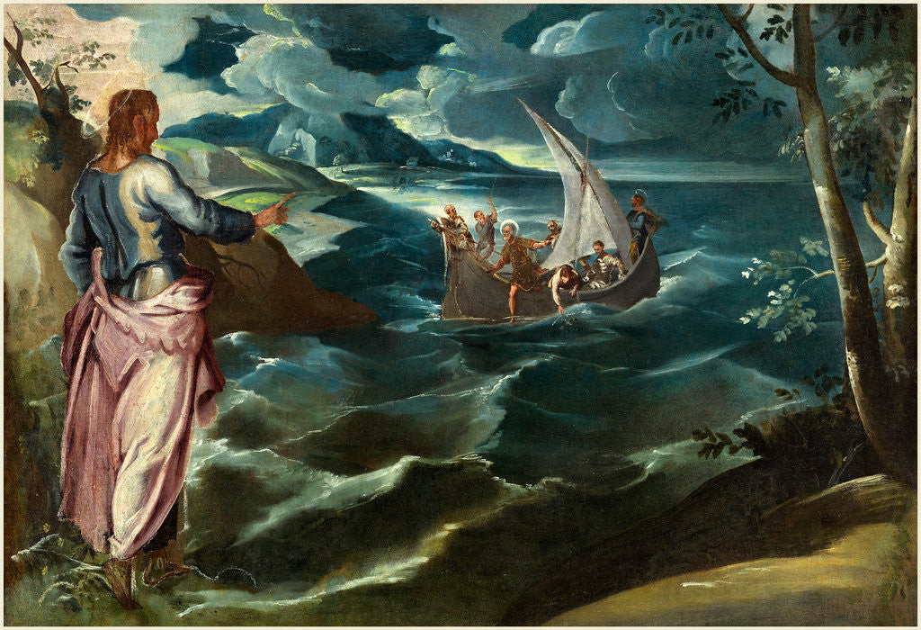 Detail of Italian, Christ at the Sea of Galilee by Jacopo Tintoretto