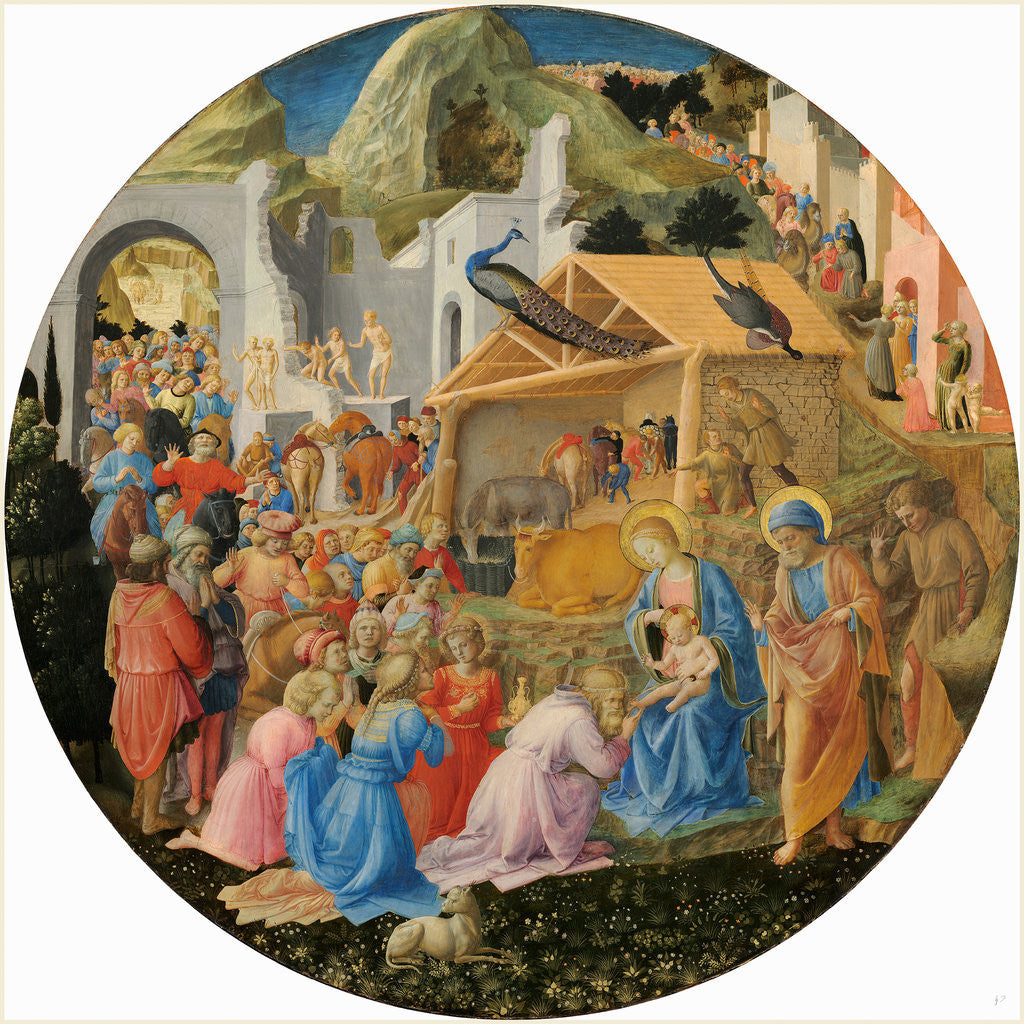 Detail of Italian, The Adoration of the Magi by Fra Angelico and Fra Filippo Lippi