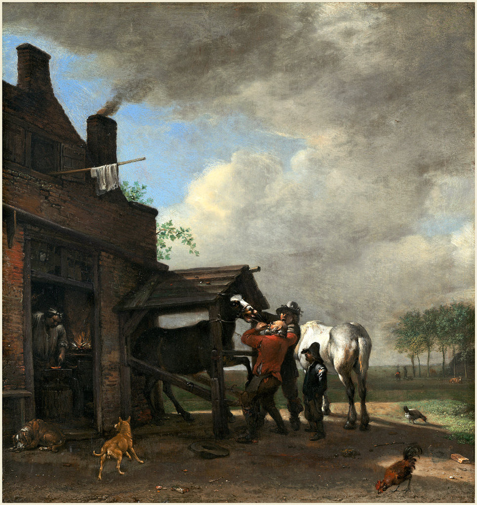 Detail of Dutch, A Farrier's Shop, 1648 by Paulus Potter