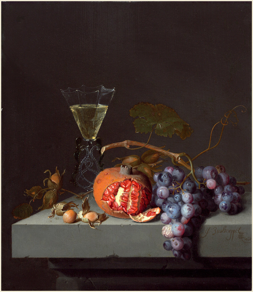 Detail of Dutch, Still Life with Fruit, 1675 by Jacob van Walscapelle