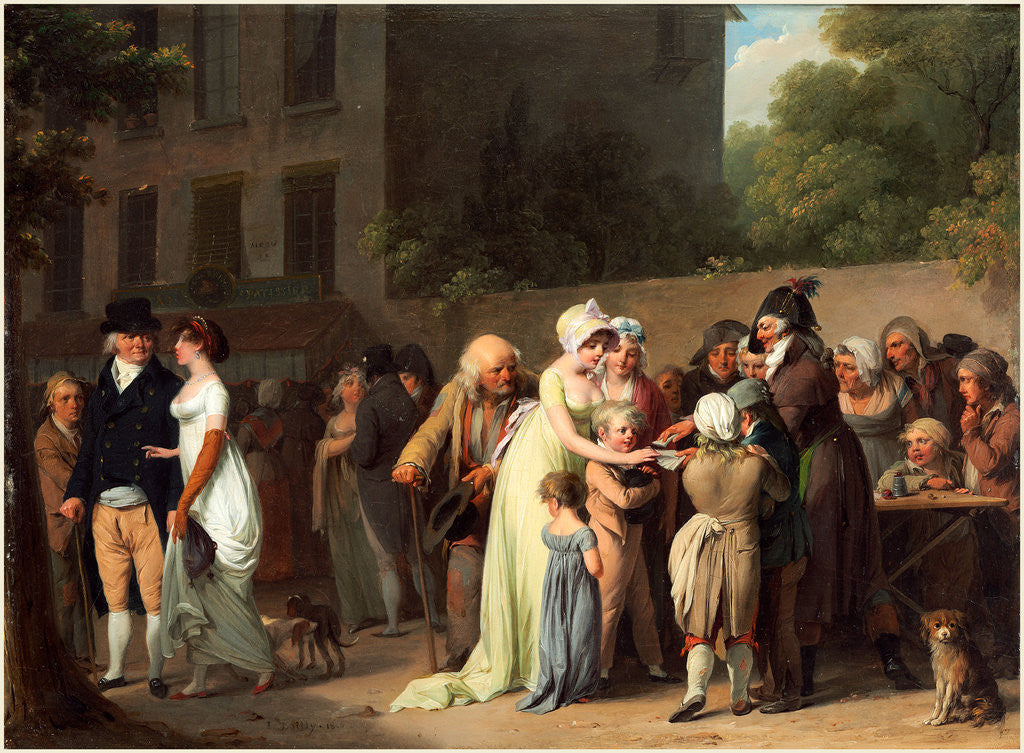 Detail of The Card Sharp on the Boulevard, 1806 by Louis-Léopold Boilly