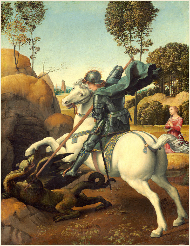 Detail of Italian, Saint George and the Dragon, c. 1506 by Raphael