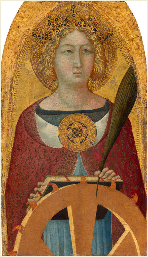 Detail of Italian, Saint Catherine of Alexandria, probably c. 1335 by Ugolino Lorenzetti