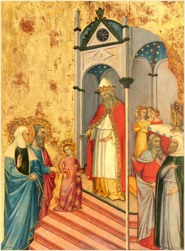 Detail of Italian, The Presentation of the Virgin, c. 1400 by Andrea di Bartolo