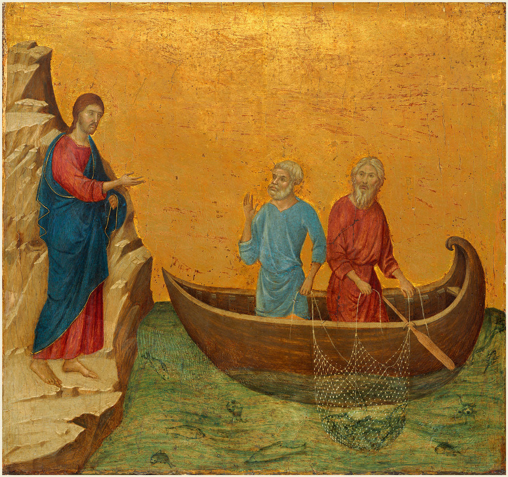 Detail of Italian, The Calling of the Apostles Peter and Andrew by Duccio di Buoninsegna