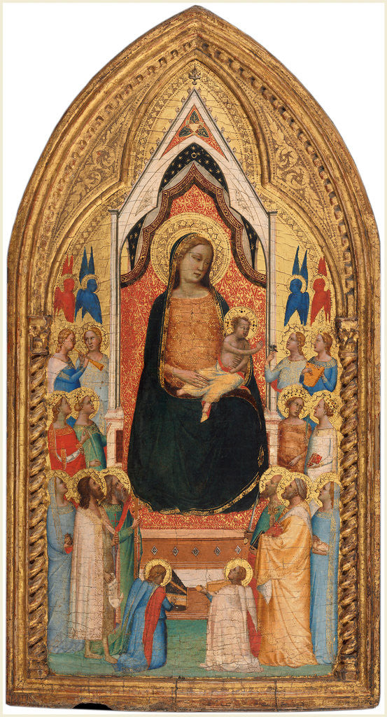 Detail of Italian, Madonna and Child with Saints and Angels, 1330s by Bernardo Daddi