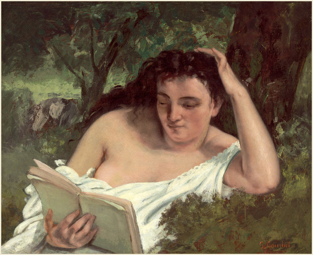Detail of A Young Woman Reading by Gustave Courbet