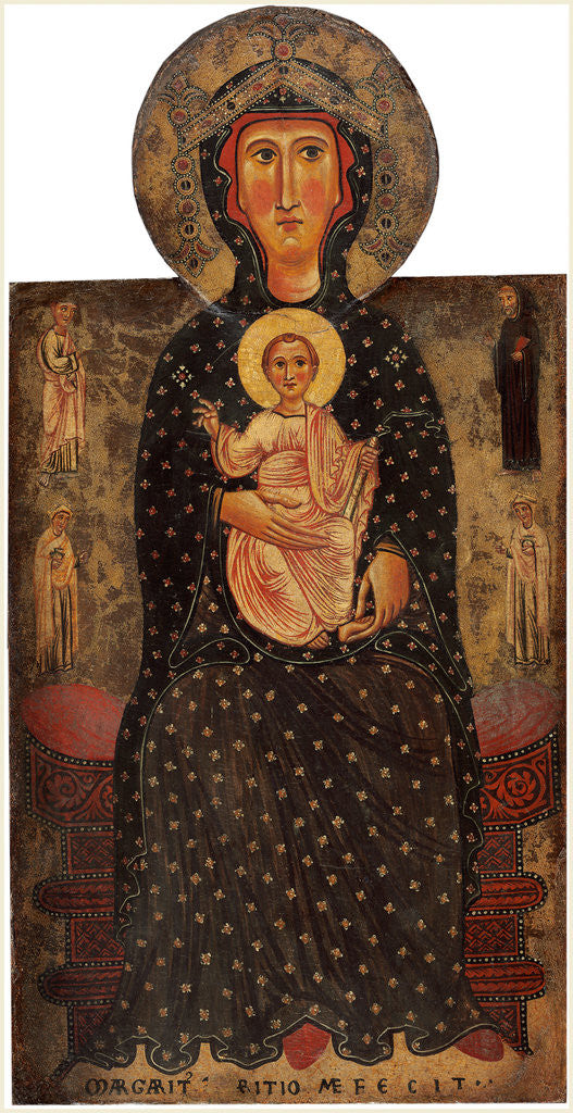 Detail of Madonna and Child Enthroned by Margaritone d'Arezzo