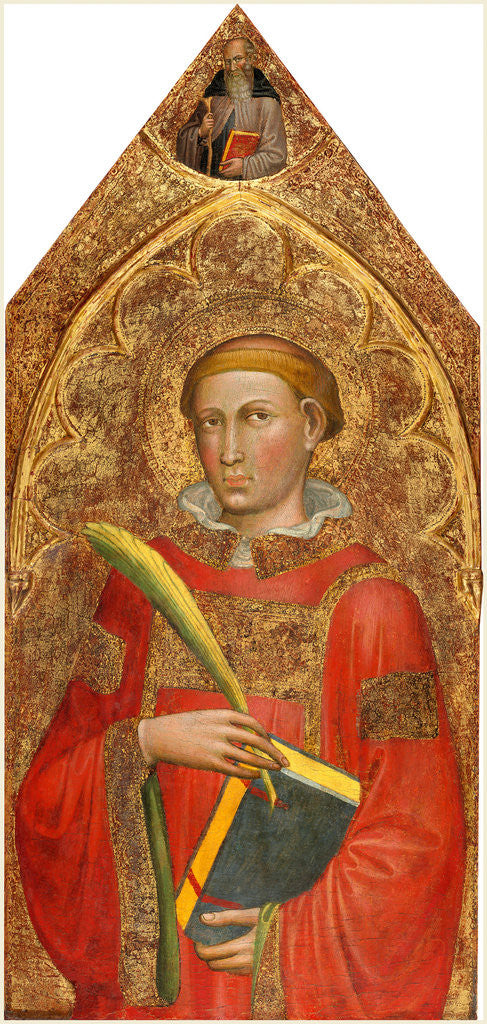 Detail of Madonna and Child with Saint Peter and Saint Stephen right panel by Martino di Bartolomeo di Biagio