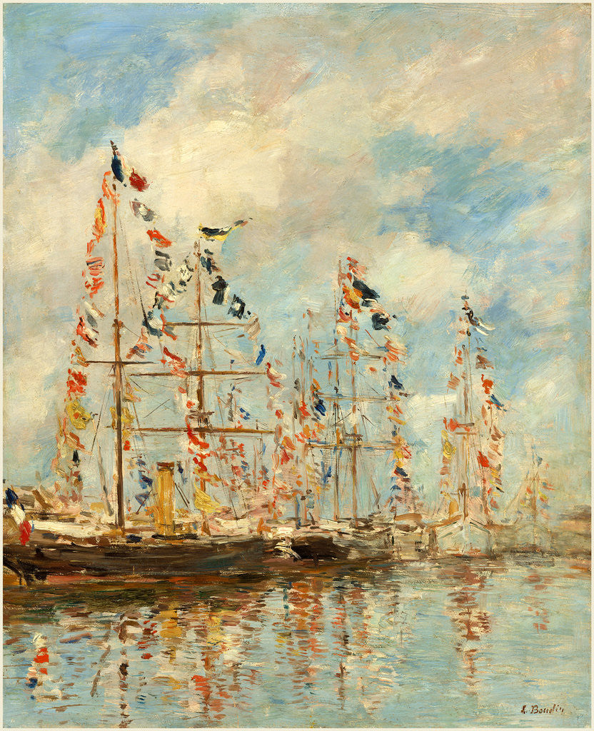 Detail of Yacht Basin at Trouville-Deauville, probably 1895-1896 by Eugène Boudin