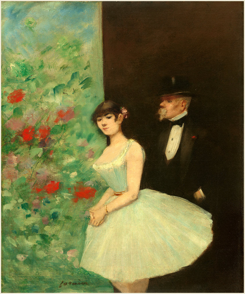 Detail of Behind the Scenes, c. 1880 by Jean-Louis Forain