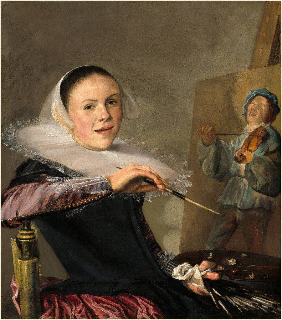 Detail of Dutch, Self-Portrait, c. 1630 by Judith Leyster