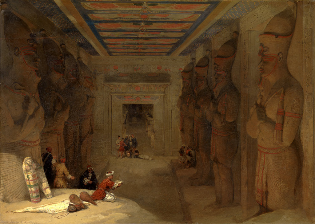 Detail of The Hypostyle Hall of the Great Temple at Abu Simbel, Egypt by David Roberts