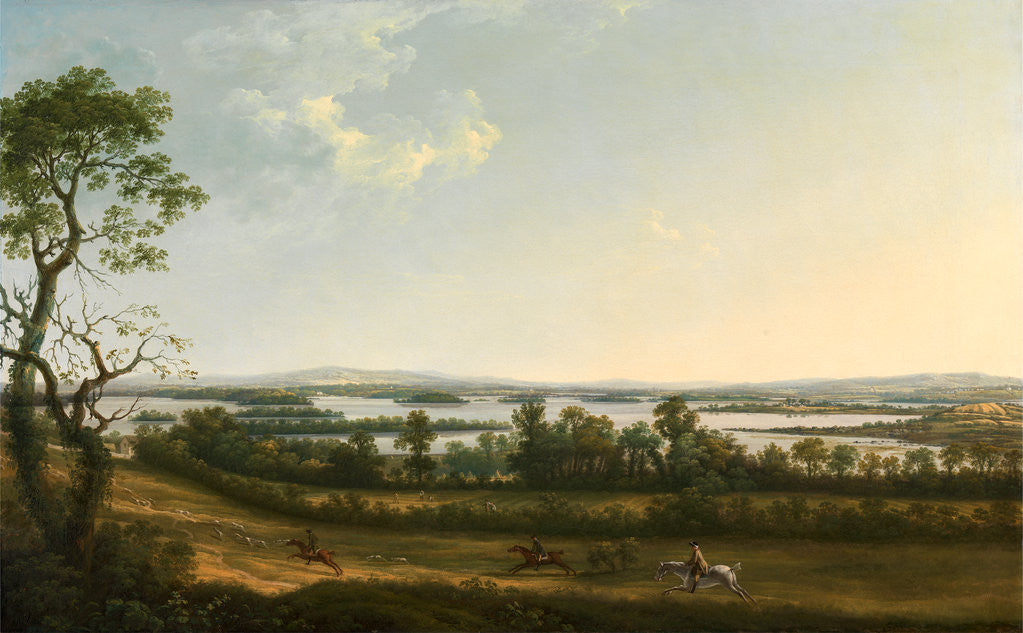 Detail of Lough Erne from Knock Ninney, with Bellisle in the distance by Thomas Roberts