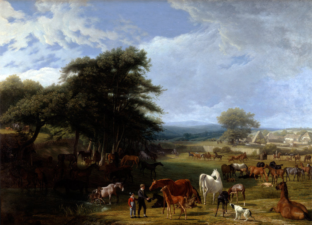 Detail of Lord Rivers's Stud Farm, Stratfield Saye by Jacques-Laurent Agasse