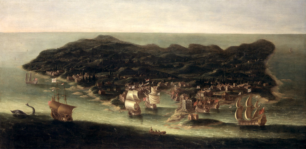 Detail of The Island of Barbados A Bird's Eye View of the Island of Barbados by Isaac Sailmaker