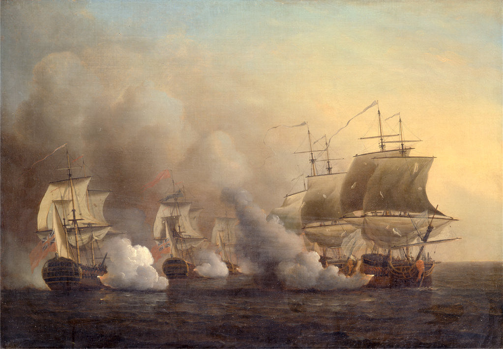 Detail of Action off the Cape of Good Hope, Samuel Scott, ca. 1702-1772 by Samuel Scott
