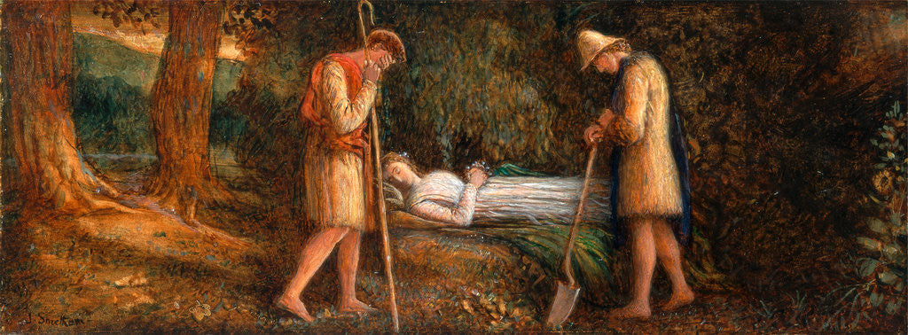 Detail of Imogen and the Shepherds, 'Cymbeline,' Act IV, scene II Cymbeline by James Smetham