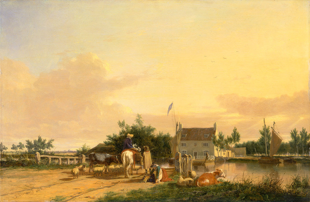 Detail of Buckenham Ferry, on the River Yare, Norfolk by Joseph Stannard
