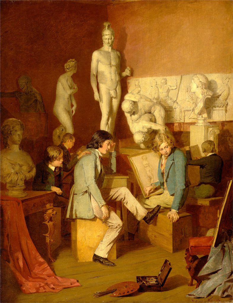 Detail of Interior of an Academy: The Critics by William Stewart