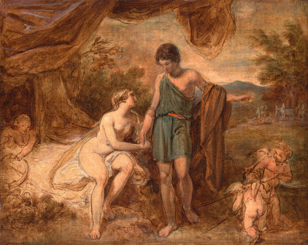 Detail of An Unfinished Study of Venus and Adonis by Thomas Stothard