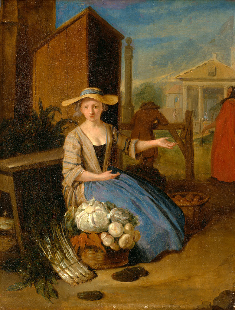 Detail of Vegetable Seller, Covent Garden, London by Pieter Angillis