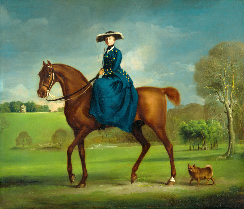 Detail of The Countess of Coningsby in the Costume of the Charlton Hunt by George Stubbs